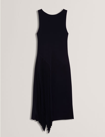 Ted Baker Azzina Pleated Panel Sleeveless Knitted Midi Dress Women's