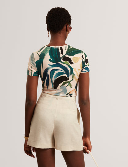 Ted Baker Haiiley Slim Fit Painted Print Short Sleeve Tshirt Women's