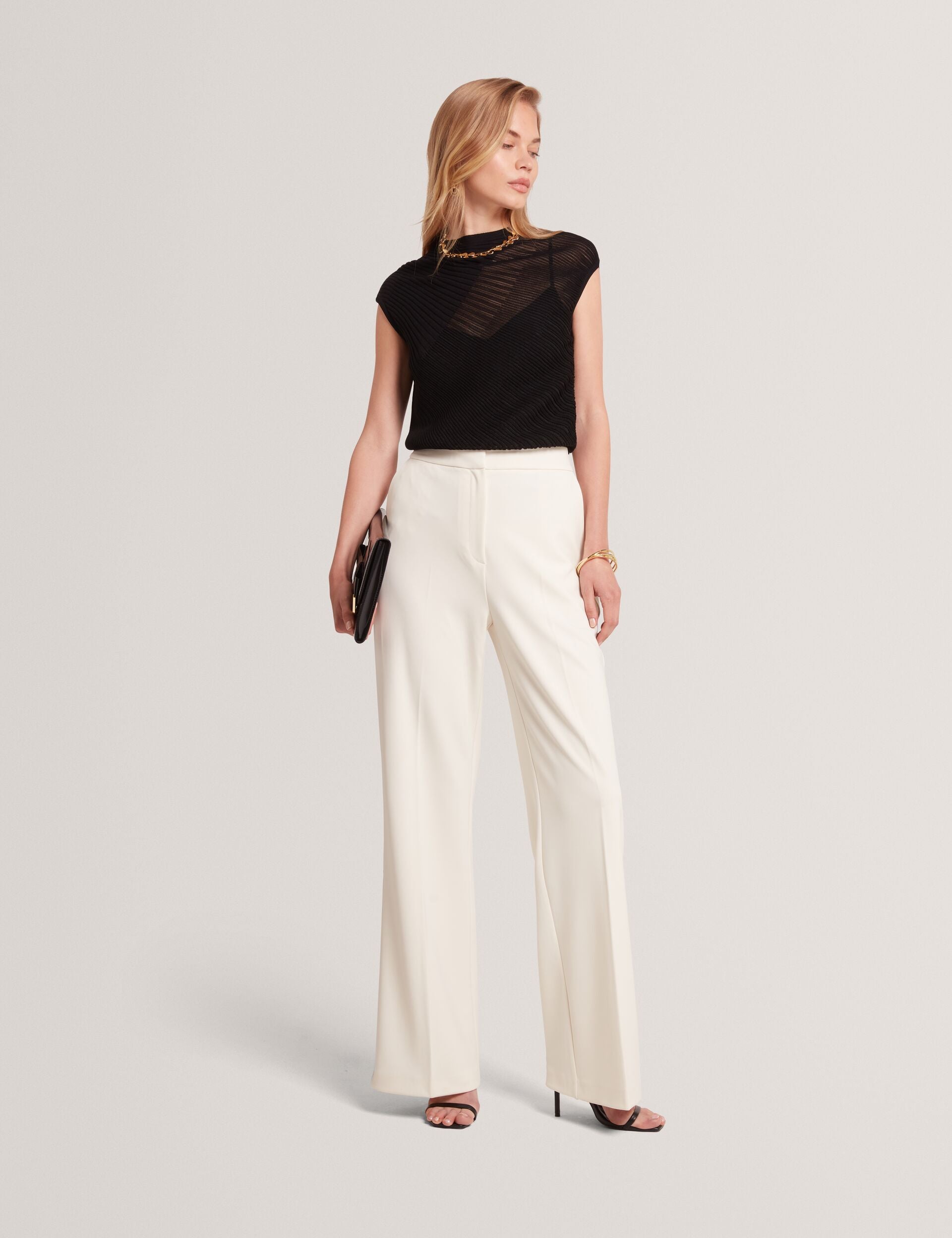 Ted Baker Layynii Sheer Detail Engineered Knit Top Women's