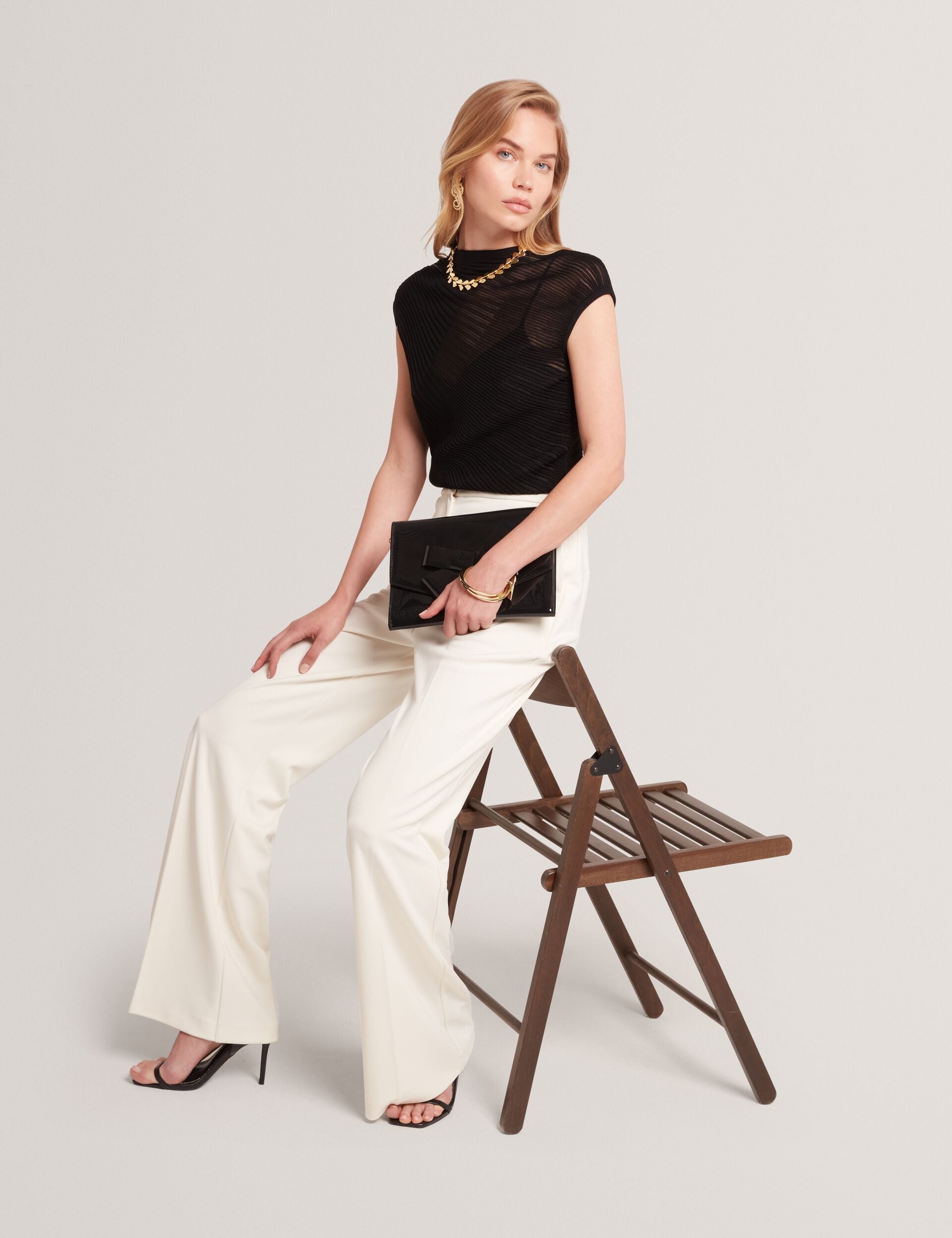 Ted Baker Layynii Sheer Detail Engineered Knit Top Women's