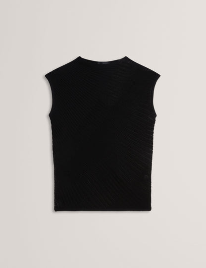 Ted Baker Layynii Sheer Detail Engineered Knit Top Women's