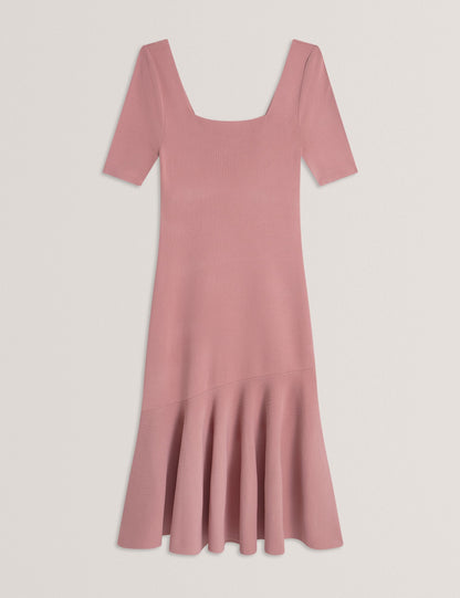 Ted Baker Miyhaa Flippy Hem Square Neck Knitted Midi Dress Women's