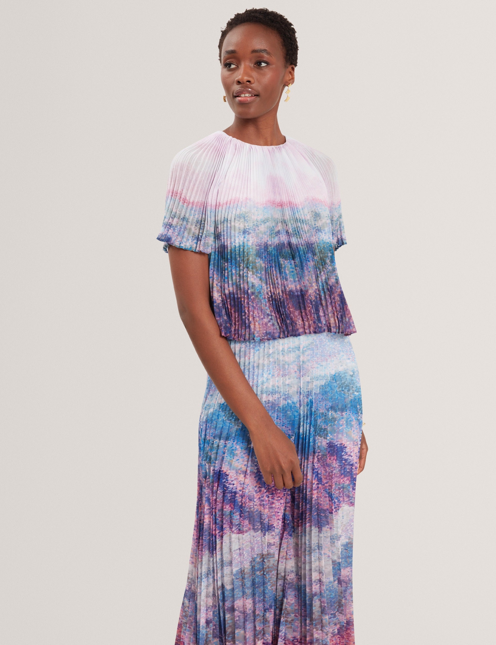 Ted Baker Aharra Pleated Short Sleeve Blouse Women's
