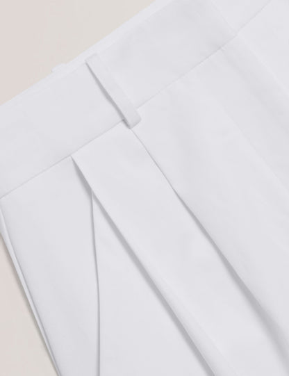 Ted Baker Zozia Cotton Pleated Front Wide Leg Trousers Women's