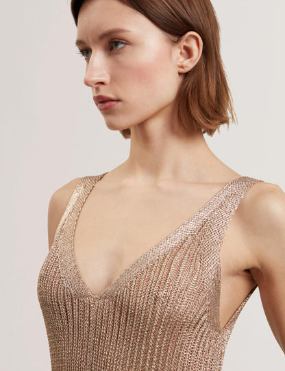 Ted Baker Alarnaa Metallic Knit Sleeveless Column Maxi Dress Women's