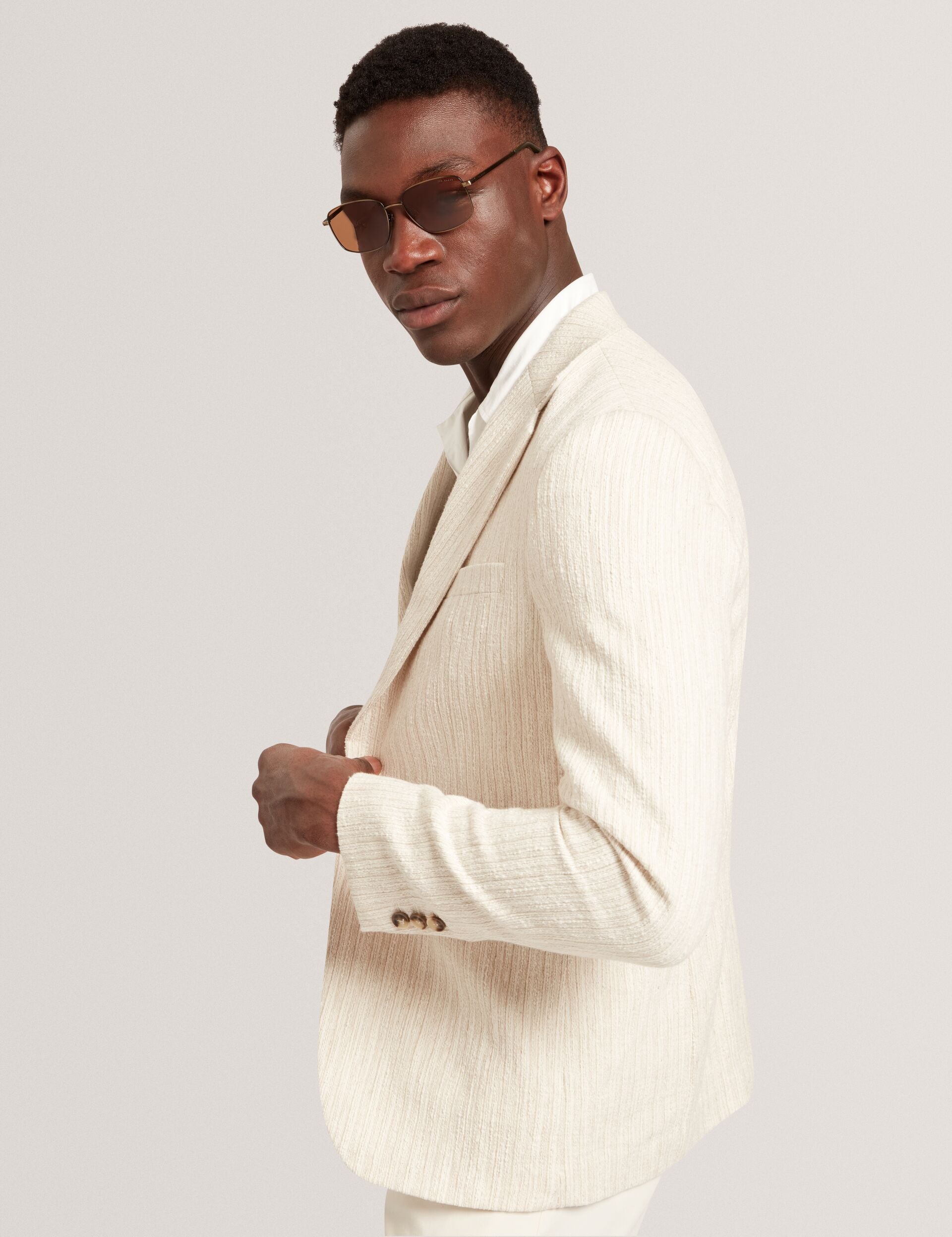 Ted Baker Rusticj Textured Boucle Cotton Blend Blazer