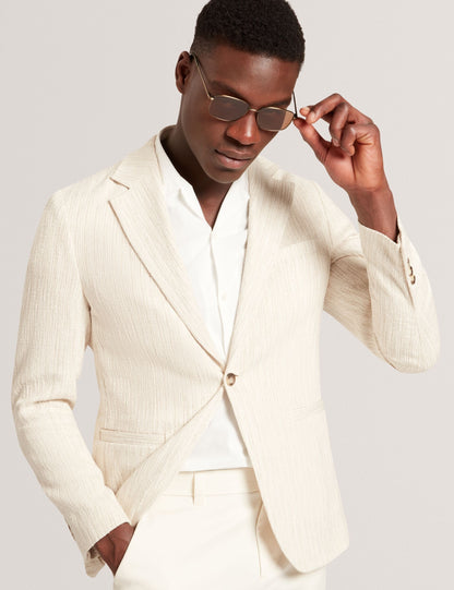 Ted Baker Rusticj Textured Boucle Cotton Blend Blazer