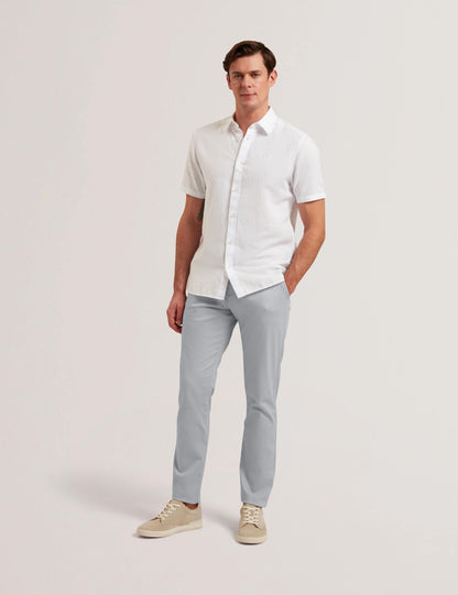 Ted Baker Batford Grey Slim Fit Cotton Blend Chinos