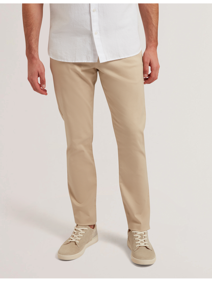 Ted Baker Batford Tan Slim Fit Cotton Blend Chinos