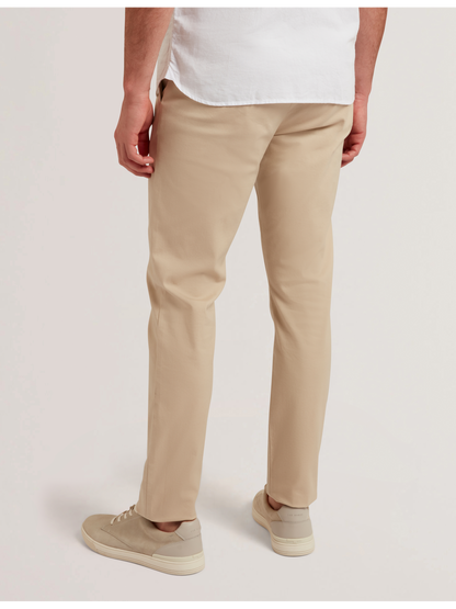 Ted Baker Batford Tan Slim Fit Cotton Blend Chinos