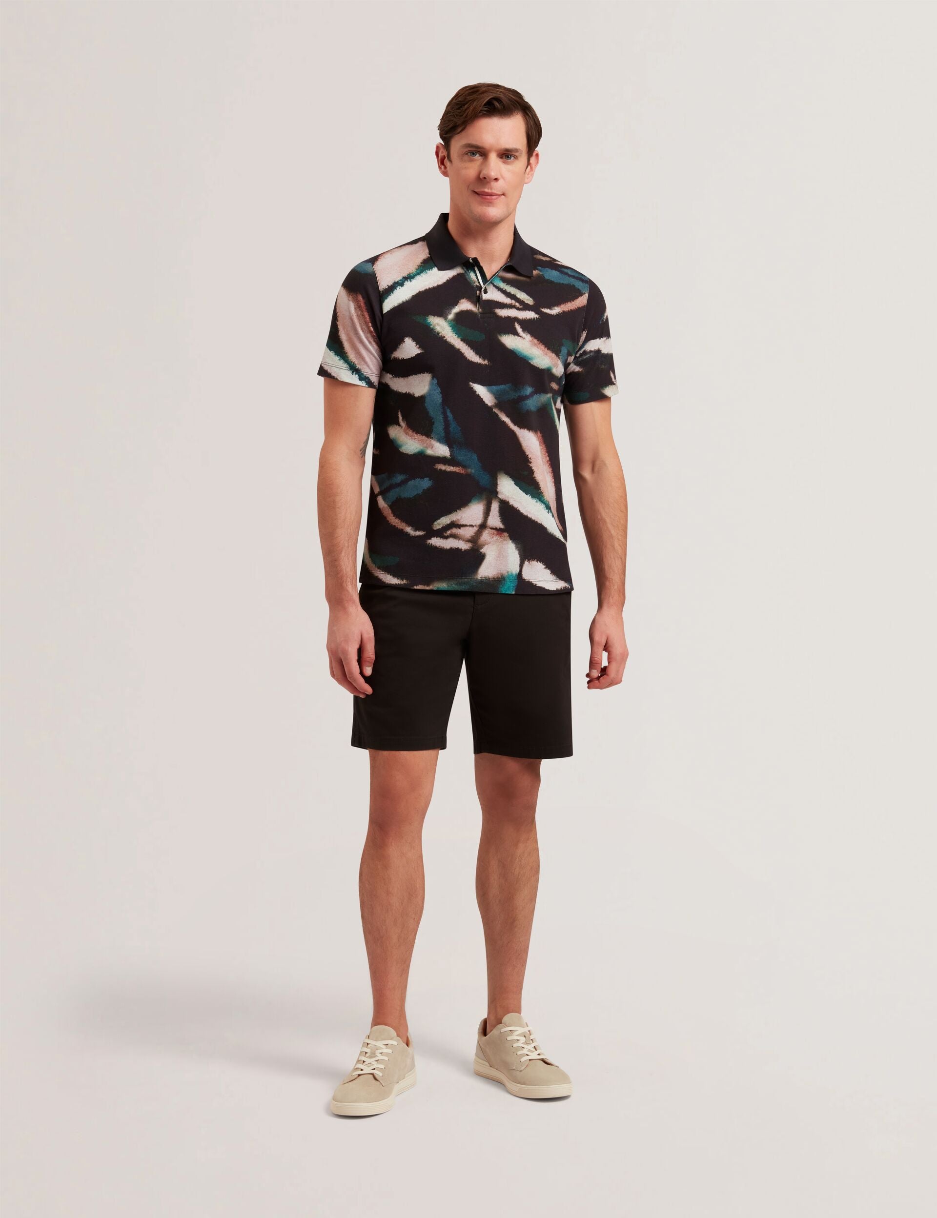 Ted Baker Barnham Black Cotton Blend Chino Shorts