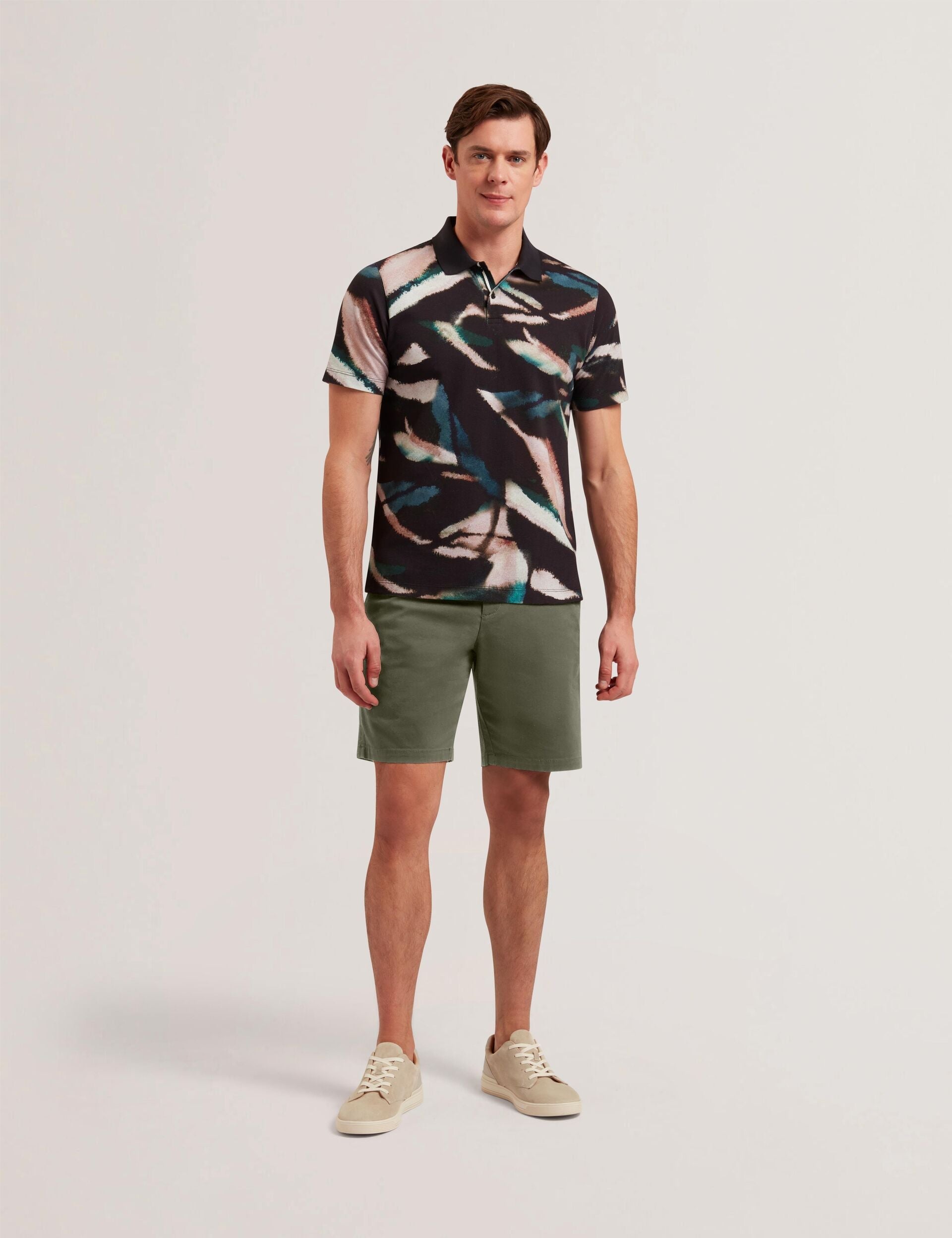 Ted Baker Barnham Khaki Cotton Blend Chino Shorts