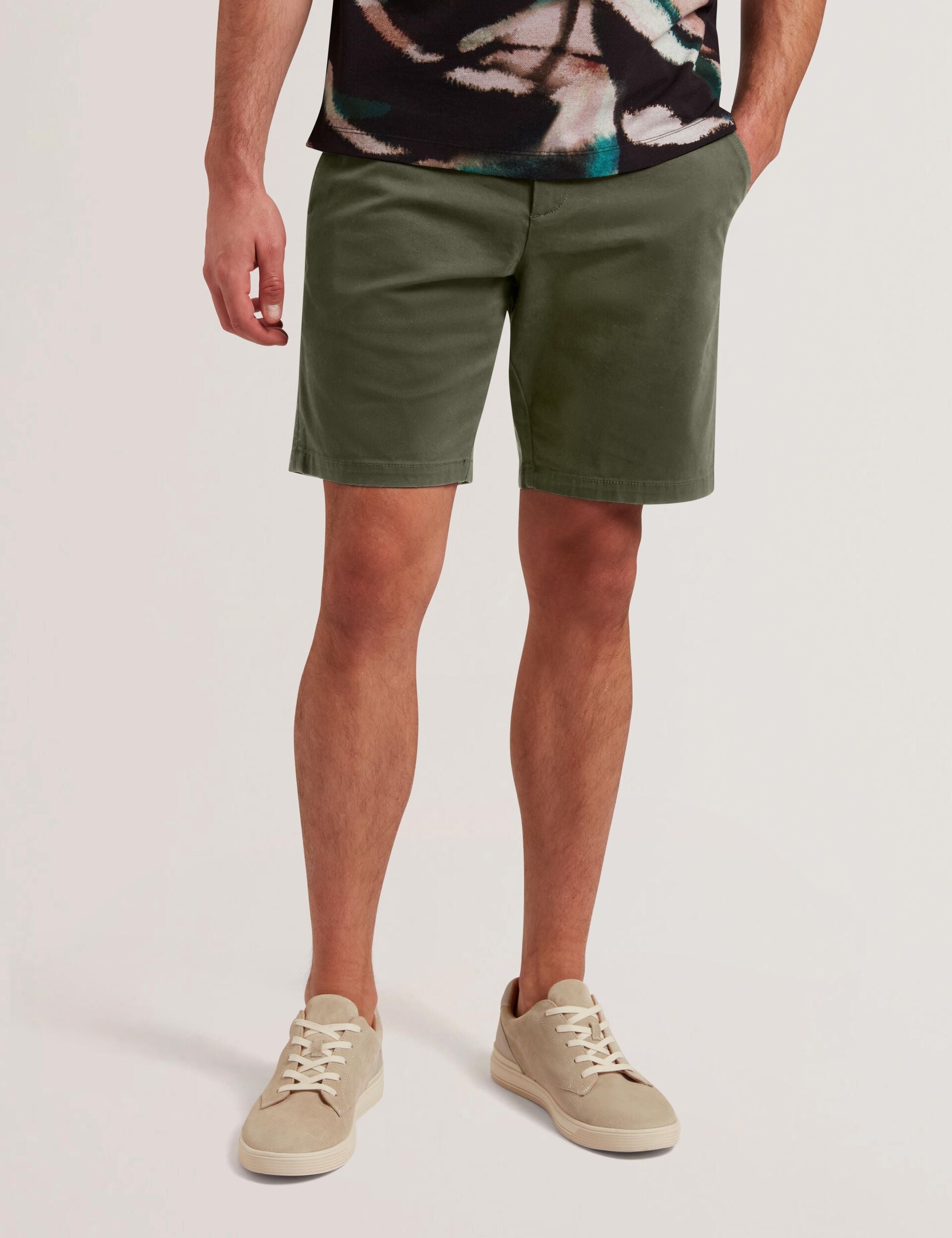 Ted Baker Barnham Khaki Cotton Blend Chino Shorts