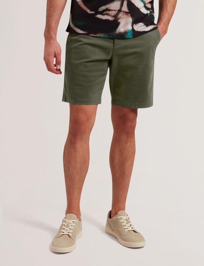 Ted Baker Barnham Khaki Cotton Blend Chino Shorts