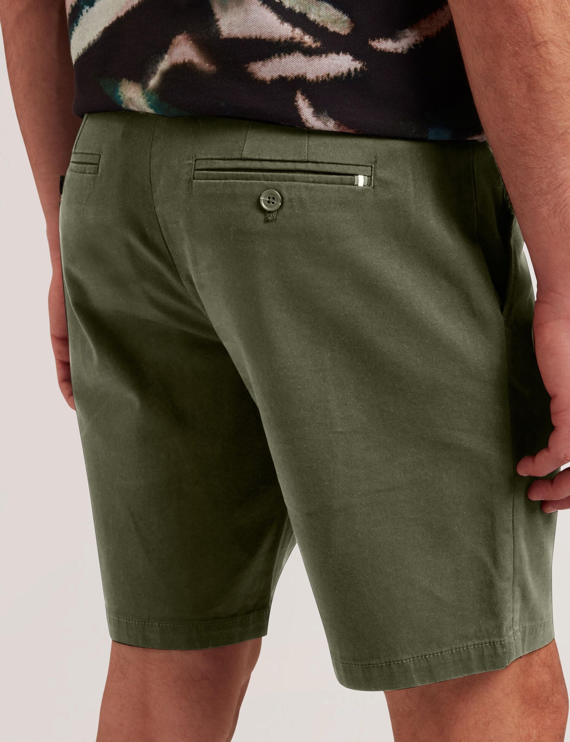 Ted Baker Barnham Khaki Cotton Blend Chino Shorts