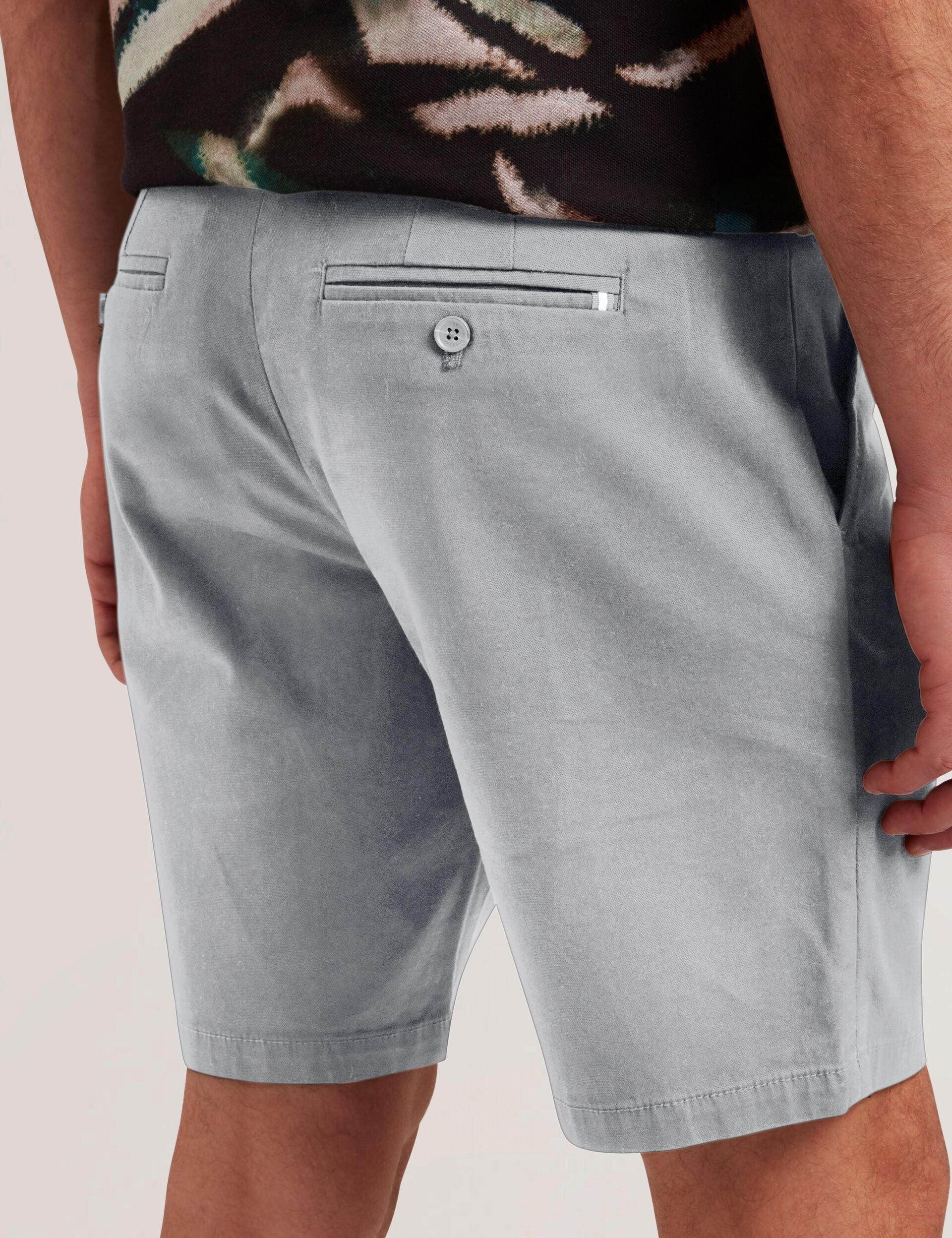 Ted Baker Barnham Grey Cotton Blend Chino Shorts