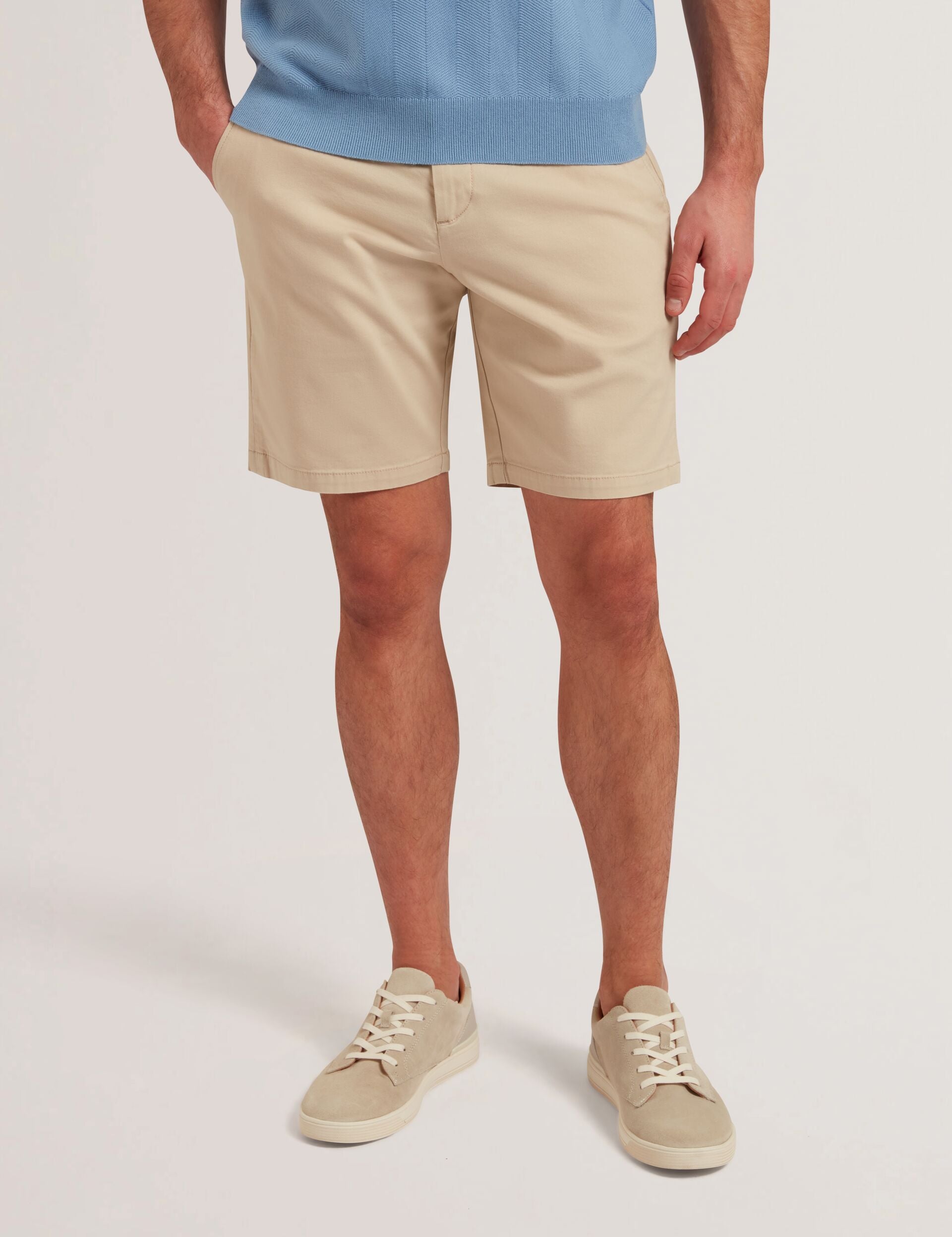 Ted Baker Barnham Stone Cotton Blend Chino Shorts