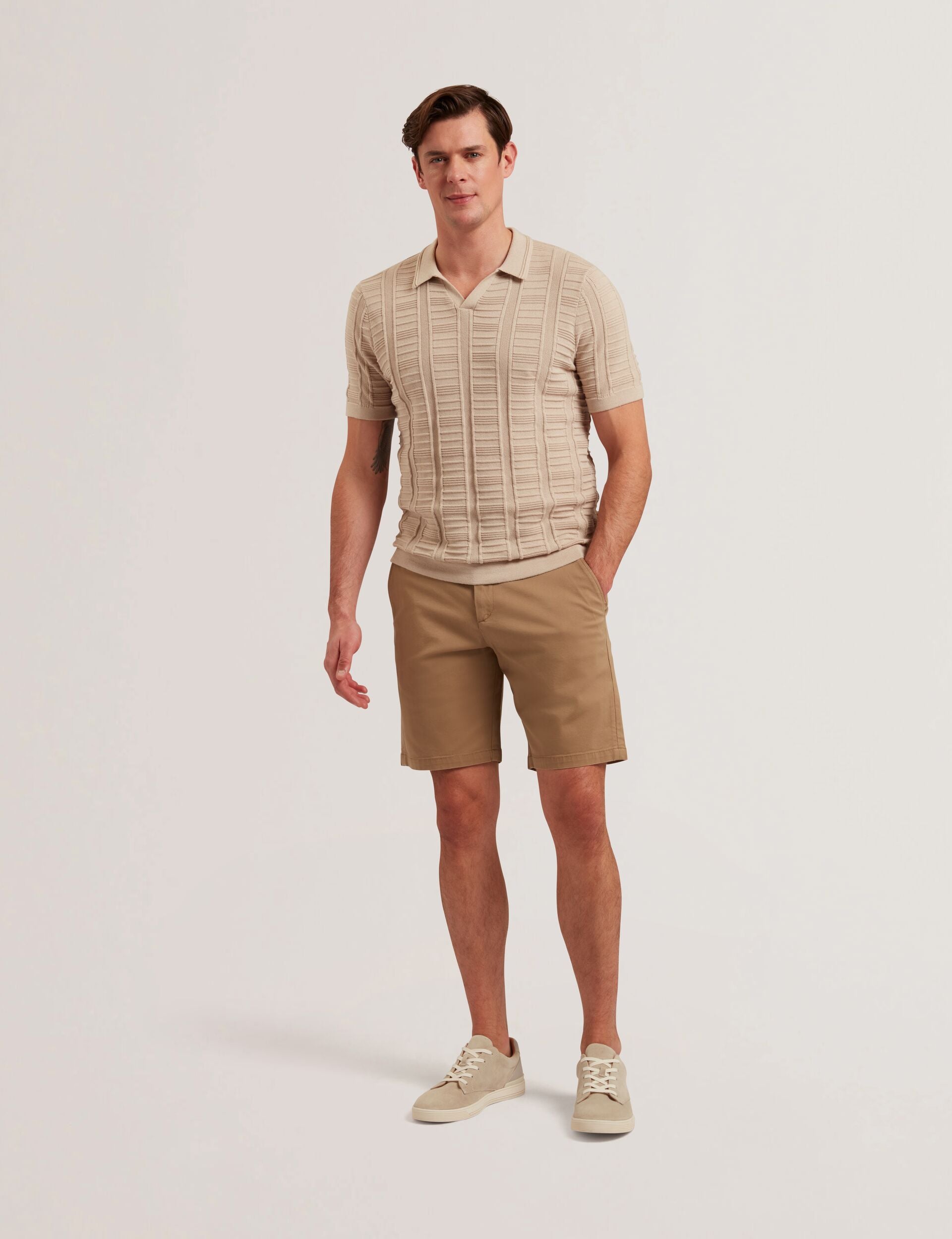 Ted Baker Barnham Regular Fit Cotton Blend Chino Shorts