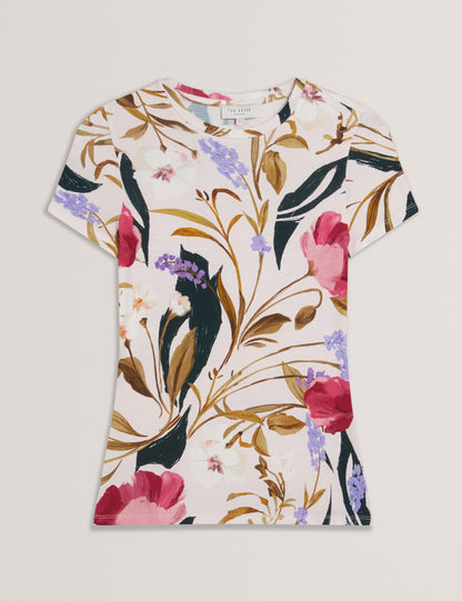Ted Baker Belliea Painted Floral Print Slim Fit Tshirt Women's
