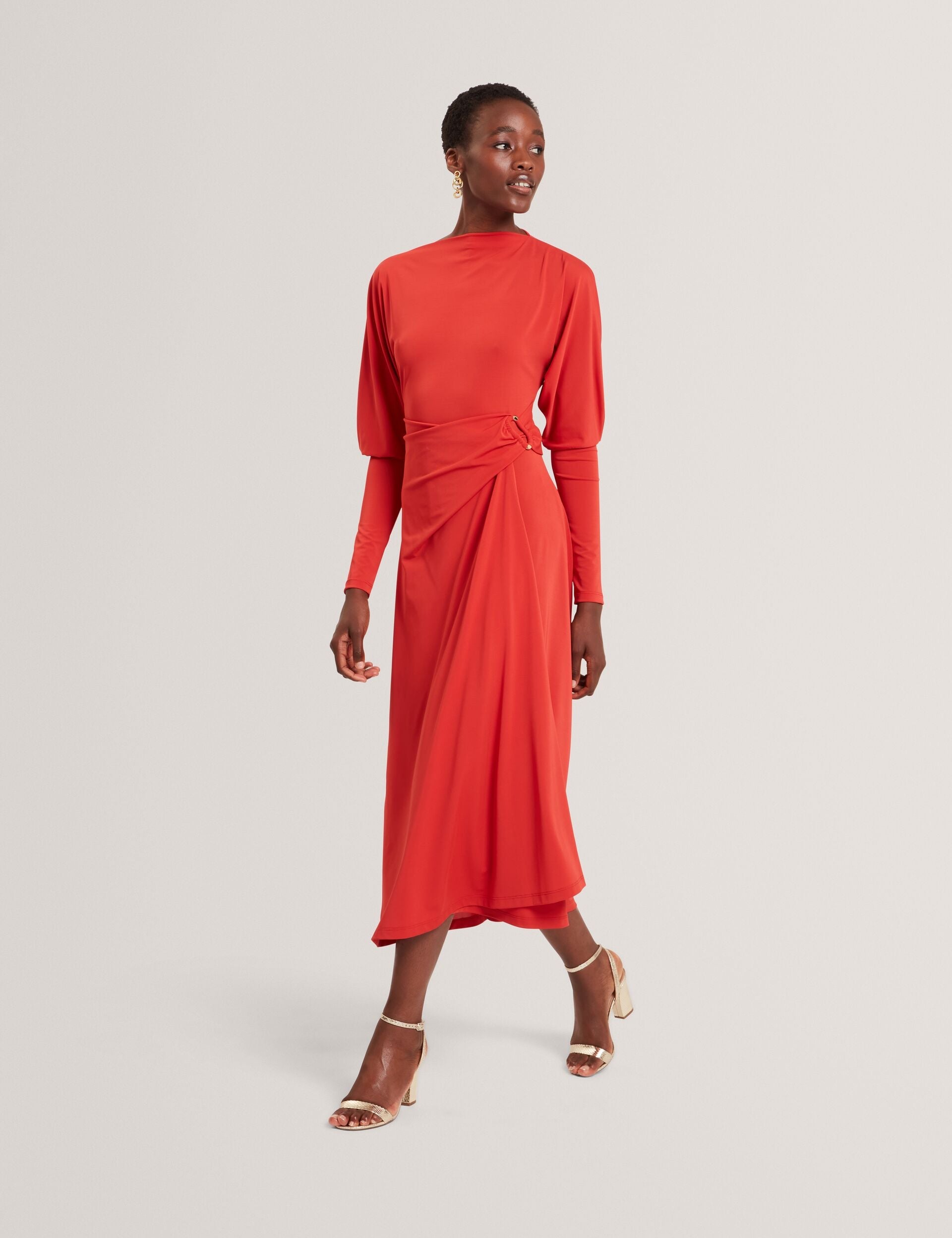 Ted Baker Ralhaa Wrapover Jersey Long Sleeve Midi Dress Women's