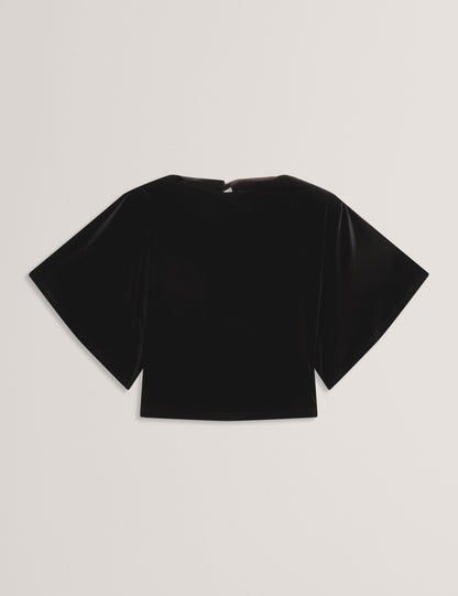 Ted Baker Kcatt Velvet Flutter Sleeve Cropped Top Women's