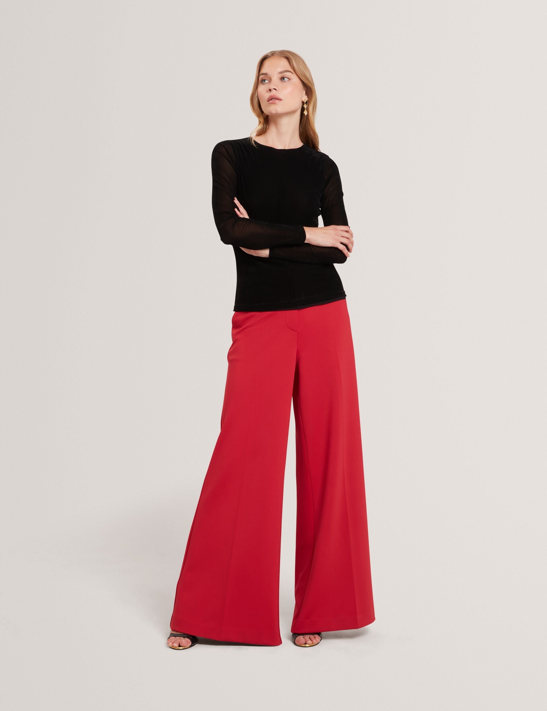 Ted Baker Sancie Velvet Mesh Fitted Long Sleeve Top Women's