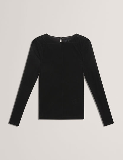 Ted Baker Sancie Velvet Mesh Fitted Long Sleeve Top Women's