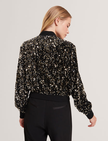 Ted Baker Shii Sequined Velvet Cropped Bomber Jacket Women's