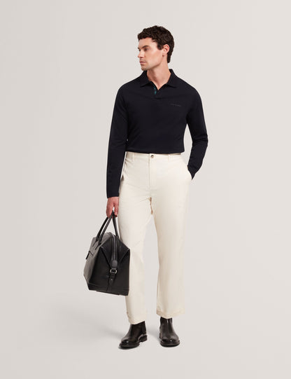 Ted Baker Woan Honeycomb Trim Pique Long Sleeve Polo