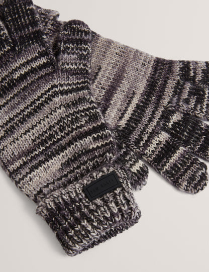 Ted Baker Scoty Marled Knit Beanie Hat Gloves Set