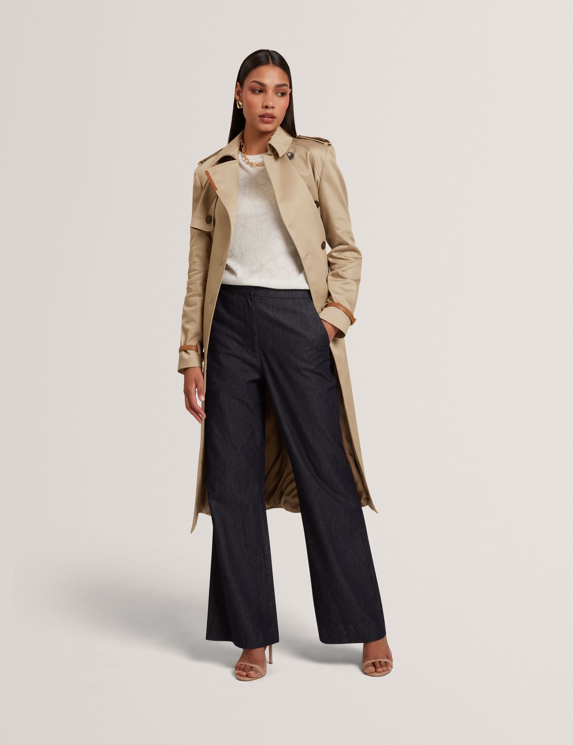 Ted Baker Arytha Cotton Twill Belted Trench Coat Women's
