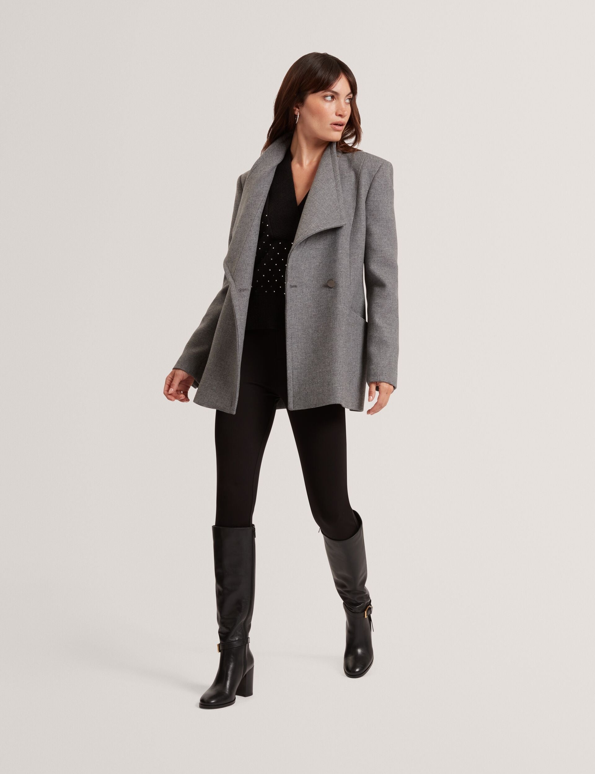 Ted Baker Evigna Wool Rich Hourglass Short Wrap Coat Women's