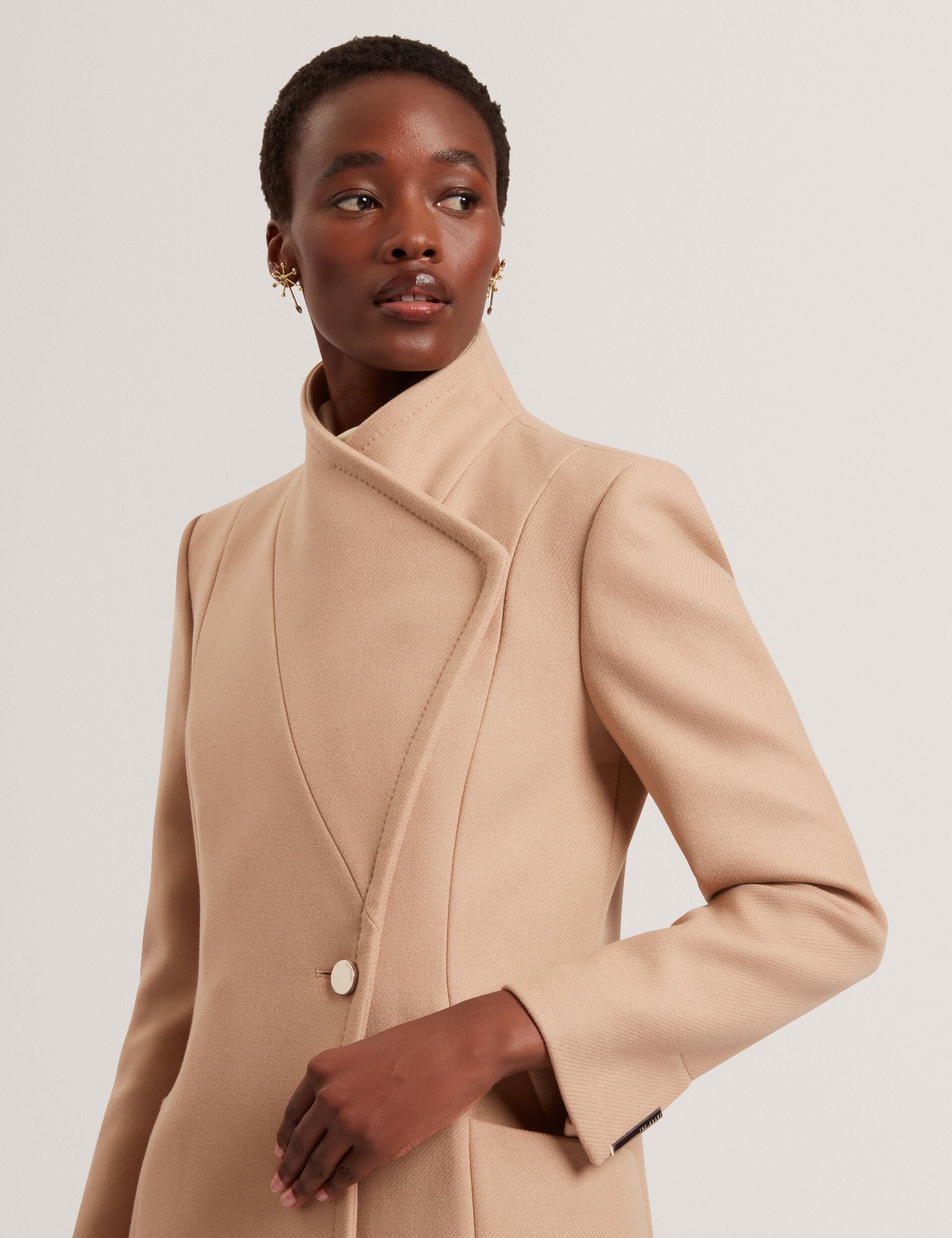 Ted Baker Mindee Wool Rich Hourglass Longline Wrap Coat Women's