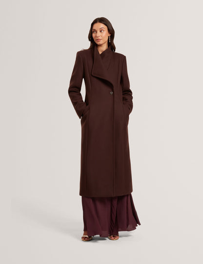 Ted Baker Mindee Wool Rich Hourglass Longline Wrap Coat Women's