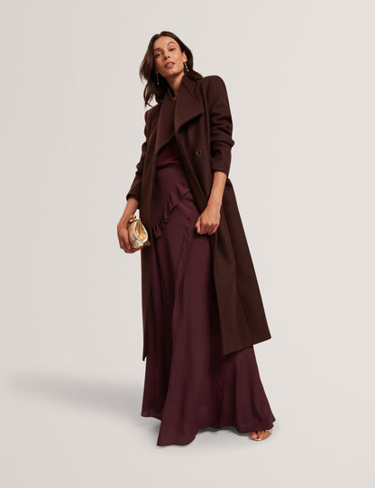 Ted Baker Mindee Wool Rich Hourglass Longline Wrap Coat Women's