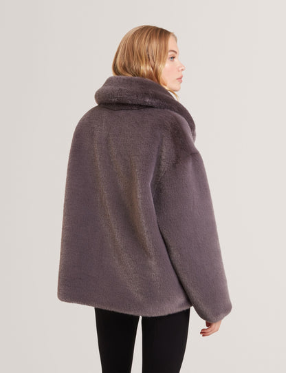 Ted Baker Fiela Faux Fur Oversized Short Coat Women's