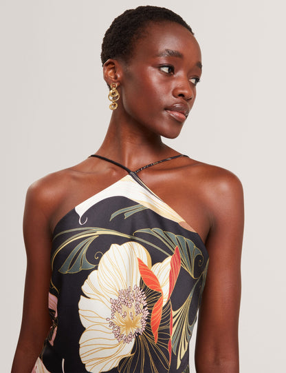 Ted Baker Vehra Nouveau Print Halterneck Wide Leg Jumpsuit Women's
