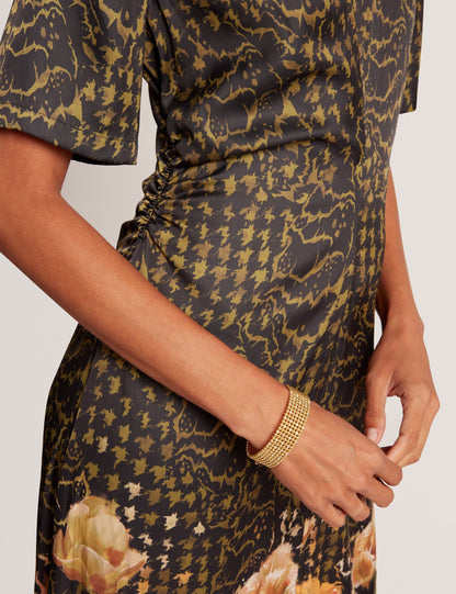 Ted Baker Aevaa Floral Check Gathered Waist Midi Waist Women's