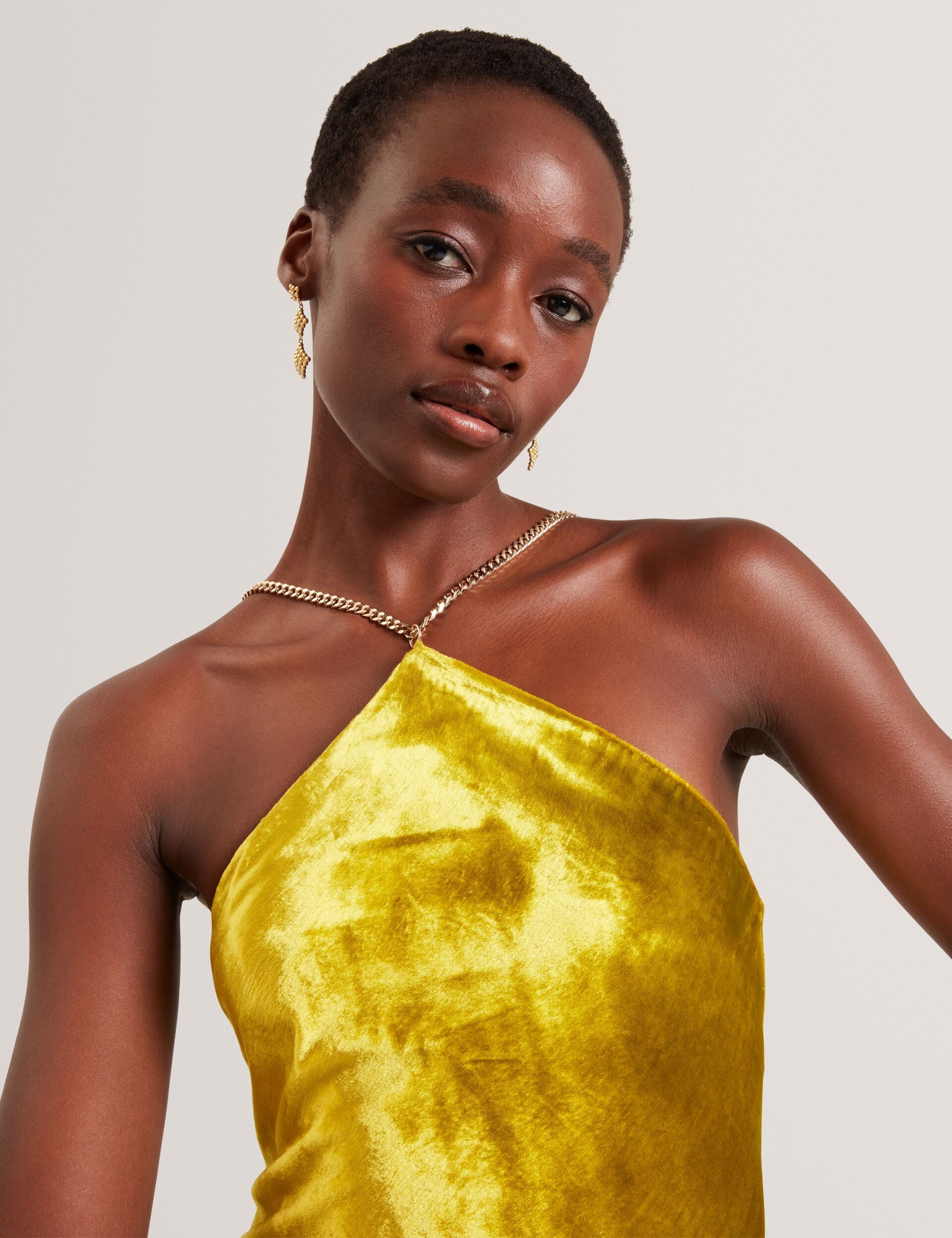 Ted Baker Jordya Velvet Halterneck Column Maxi Dress Women's