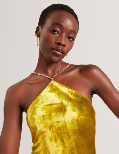 Ted Baker Jordya Velvet Halterneck Column Maxi Dress Women's