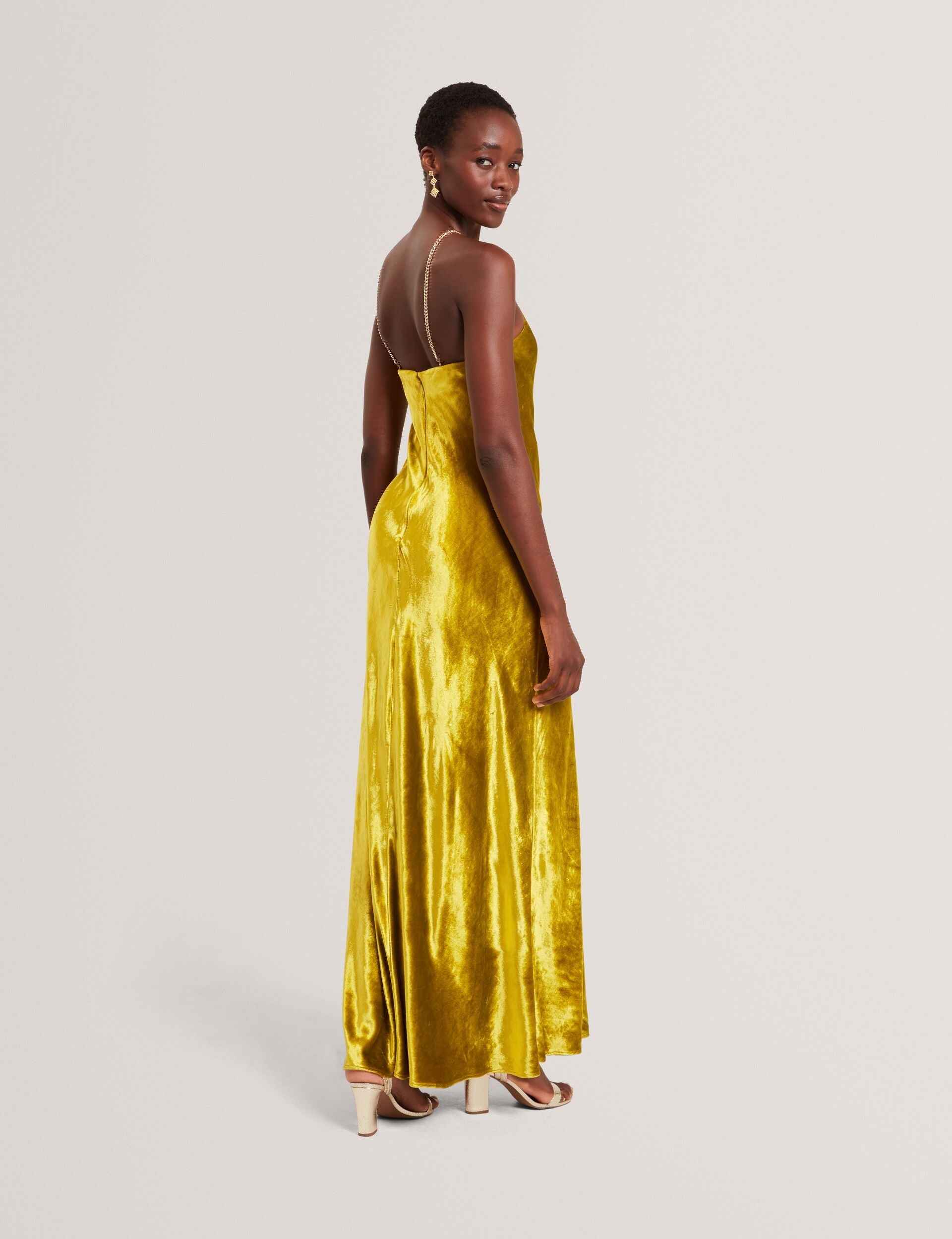 Ted Baker Jordya Velvet Halterneck Column Maxi Dress Women's