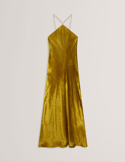 Ted Baker Jordya Velvet Halterneck Column Maxi Dress Women's