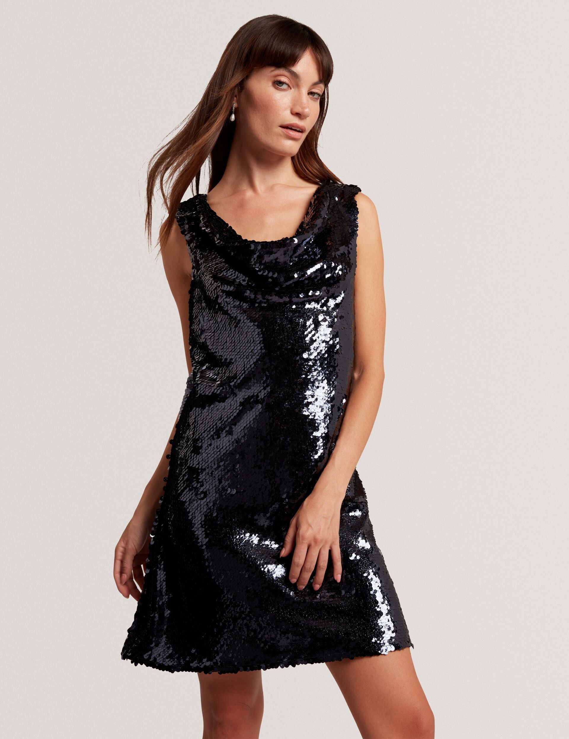 Ted Baker Sialla Sequined Cowl Neck Sleeveless Mini Dress Women's