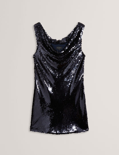 Ted Baker Sialla Sequined Cowl Neck Sleeveless Mini Dress Women's