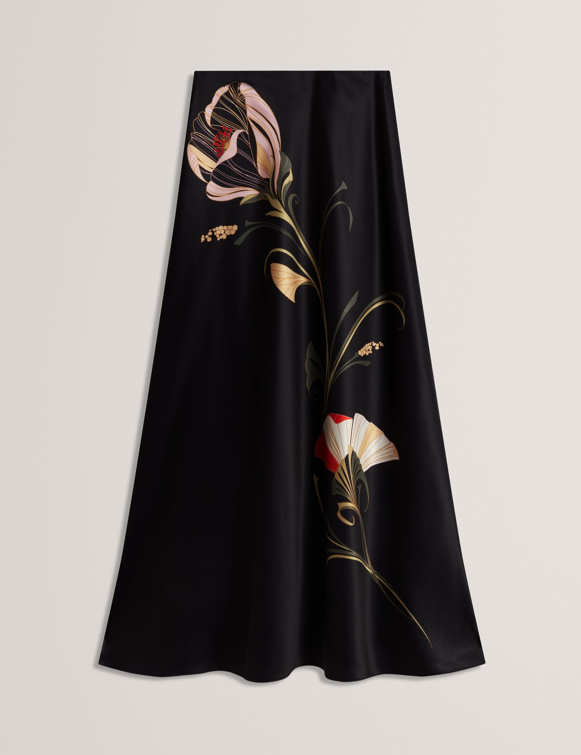 Ted Baker Salira Floral Graphic Satin Bias Maxi Skirt Women's