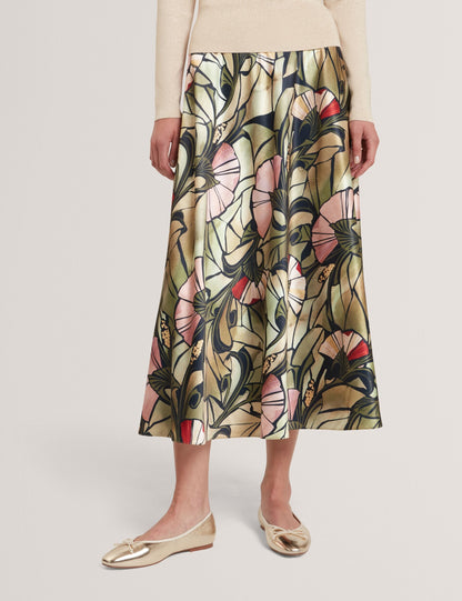Ted Baker Alhie Mirrored Print Satin Midi Full Skirt Women's