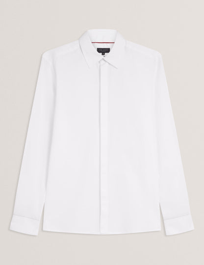 Ted Baker Tibor Covered Placket Long Sleeve Cotton Shirt