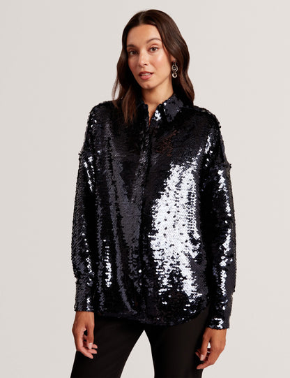 Ted Baker Jesia Sequined Oversized Longline Shirt Women's