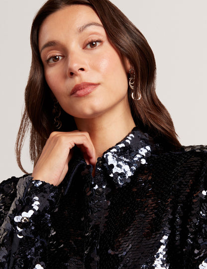 Ted Baker Jesia Sequined Oversized Longline Shirt Women's
