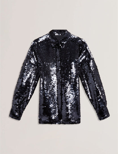Ted Baker Jesia Sequined Oversized Longline Shirt Women's